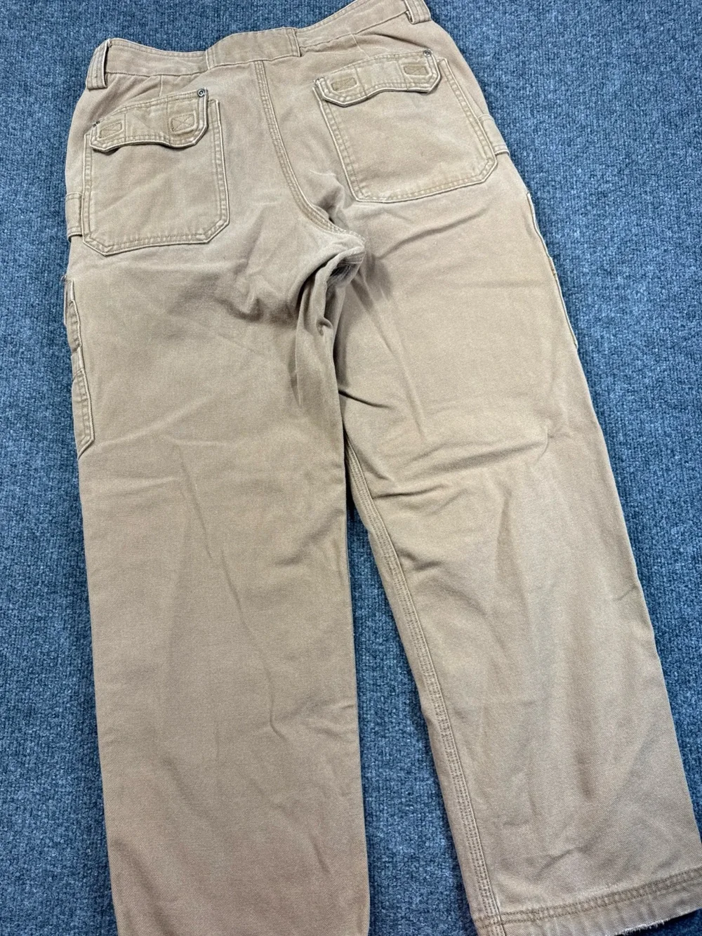 Duluth Trading Co Cargo Pants Mens 34x32 Tan Flex Fire Hose Workwear Utility